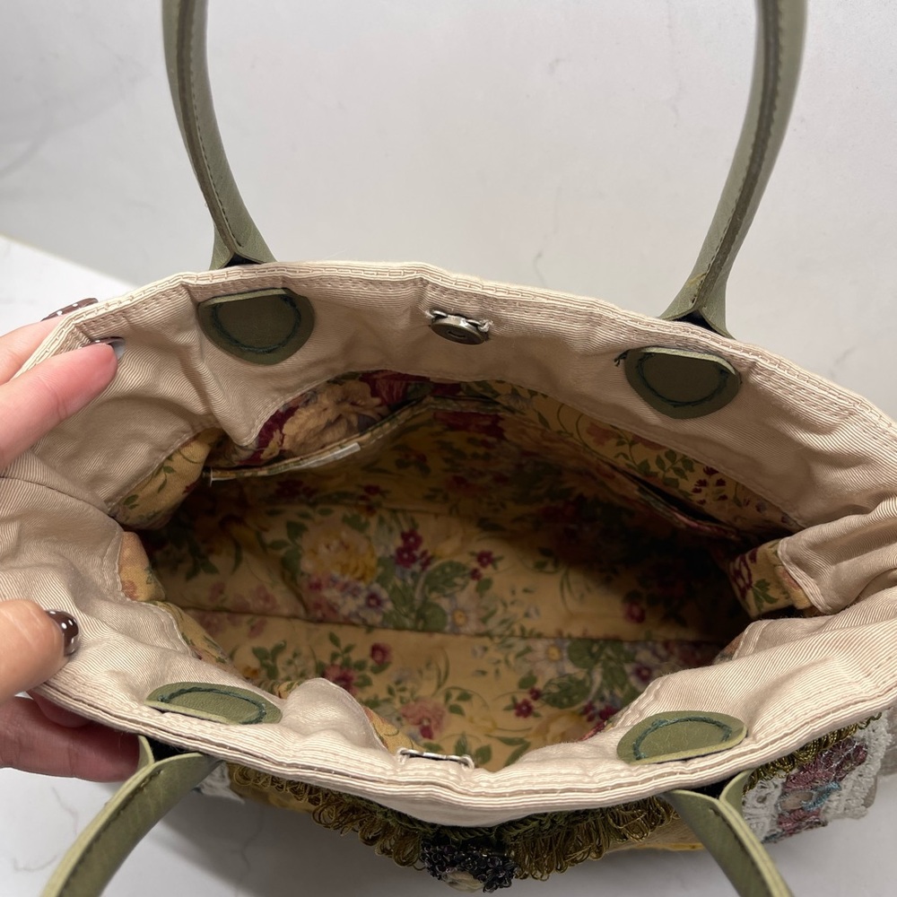 RARE VINTAGE handbag embroidered lace! Handmade, flowers, purse, shoulder bag - Picture 3 of 5